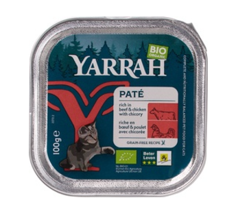 Cat wellness paté kip en rund van Yarrah, 16x 100 gr